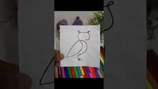 One Line Drawing 🎨 Owl 🦉 #drawing #youtubeshorts #shorts #art #viral