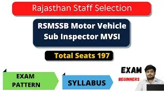 Rajasthan Motor Vehicle SI Recruitment 2021 | rajasthan motor vehicle si syllabus | Exam Beginners