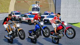 DEI UMA FUGA INSANA DE MOTO ROUBADA COM MEUS AMIGOS no GTA 5 O FILME