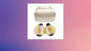 Furry Slippers And Bags Extra Fluffy Luxury Sandals And Purse Set Real Fox Fur Slides With Handba...