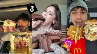 TIKTOK Mukbang Compilation | Cakes, SeaFood Boil, Five Guys, Chili's, McDonald's & More!
