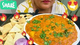 ASMR:EATING MASALA KHICHDI,SALAD, PAPAD🔥#asmr#mukbang#viralfood#viral#eatingvideos#food#eating 