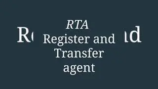 What is RTA Register and Transfer agent audio Malayalam explanation