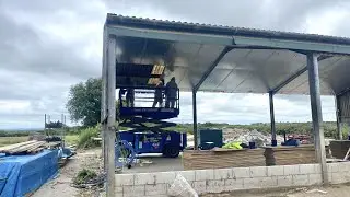 Tredown Barns 77- floor slating, bathroom underfloor heating, paths, garage roof removal/replacement