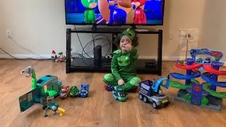 Pj Masks AllToys Gekko Super Moon Adventures spiral play set& Megarover MOBILE Cars PJ Romeo Lab