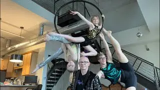 Disco Ball Circus tricks training circus family!