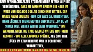 👉Mein Vater schlug mich an Weihnachten vor allen Gästen–Wochen später stand ich mit ihm vor Ger