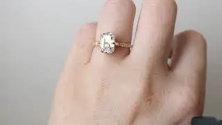 Handmade Custom Ring / Emerald Cut Moissanite Engagement Ring / Moissanite Wedding Promise Ring