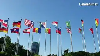 Colorful Flags By Nature And Rabbit Waving In The Wind