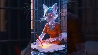 Elegant White Cat in a Sparkling Black Dress Escapes After Jewelry Heist | AI Story