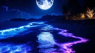 Dark Screen Ocean Waves | Nighttime Ambience