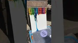 Little Girl Creates Art by Melting Crayons on Canvas in Sunlight During Hot Weather - 1436310-1