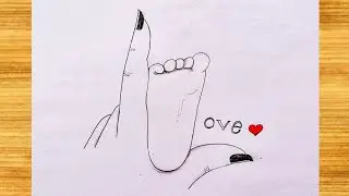 how to draw the baby's leg in mom's hands // mothers day drawing Easy Pencil Drawing