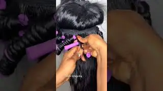 Tranforming body wave to curly hair using perm rods