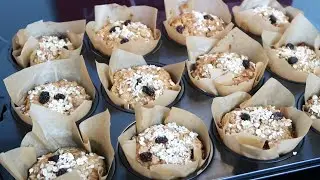 Gesunde APFEL-MUFFINS mit Haferflocken | Backen f&uuml;r Kinder | Lecker & Einfach