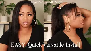 “Glueless”, Versatile, Natural Quick Weave with Leave Out! VERY Beginner Friendly! | ft. Nadula Hair