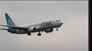 AJet Boeing 737-800 landing at Zurich Airport