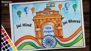Independence Day drawing / 15th August poster drawing / India Independence Day special drawing easy