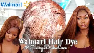 Coloring a 13x4 wig using WALMART hair dye + Fixing Dark lace | Laurasia Andrea | Mayvenn Hair