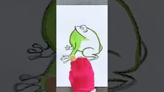 How to Draw a Cartoon Frog /🐸💕#drawing #draw #art #artist #painting #pain #sketch #video #shorts