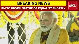 PM Modi Reaches Hyderabad, To Unveil 216 Feet Tall Statue Of Equality Shortly | Breaking News
