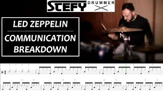 Led Zeppelin - Communication Breakdown (DRUM COVER WITH SHEET MUSIC) LEV 4/5