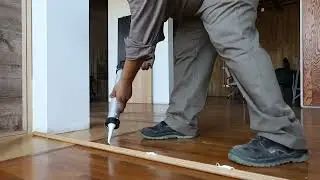 Instalacion puerta madera maciza piso techo Rosbaco