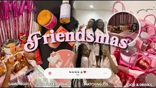 FRIENDSMAS VLOG 🎀 | annual friendsmas girls night, mini gift exchange, matching pjs, etc!