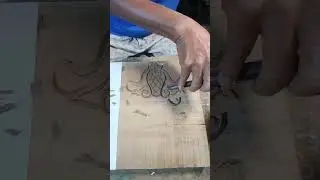 First Step Making Carving in Wood. (Use Cawen Tools) #art #carving #wood
