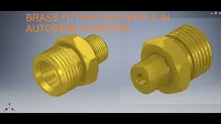 Brass Fitting design in Autodesk Inventor 3d Cad Tutorials || Inventor 3d Modeling tutorials || 3d