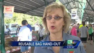 KCRA City of Davis Hands Out Reusable Plastic Bags