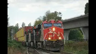 [4K] Canadian National Railway Train Passing A Crossing in Vancouver