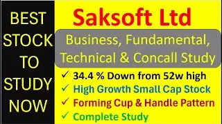 BEST STOCK TO STUDY NOW | Saksoft Ltd - Business, Fundamental and Technical Analysis
