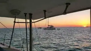 On-board SV We Jammin @ Bill Baggs Cape FL State Park. No Name harbor. Glorious sunset. Stiltville.