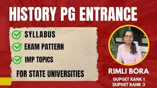 History PG Entrance Preparation Strategy By Rimli Borah || GUPGET Rank 1 ||