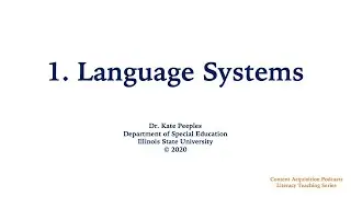 1. Language Systems