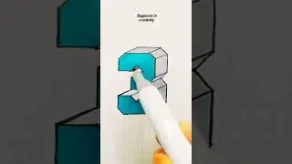 3d drawing number 3 #shorts