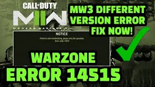 FIX MW3 Different Version Error | NEW UPDATE TODAY | MW3 Failed To Start Matchmaking 100% FIX ✅