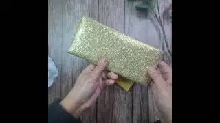 Padded Gold Glitter Asian wedding invitation card T067 Gold