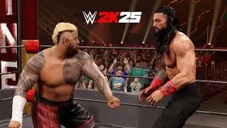 Solo Sikoa Vs Roman Reigns Wwe 2k25 I Quit Match Finisher Only.