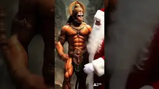 Santa Claus Greets Lord Hanuman with Merry Christmas 🎄🎁 #hanuman #santaclaus