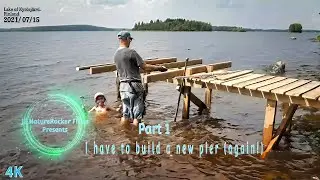 4K - New Pier Project  -  Ice And Storms Often Break The Pier - I Did A New One (Again).