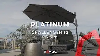 Parasol ogrodowy CHALLENGER T2 &Oslash;3,5 m PLATINUM faded black