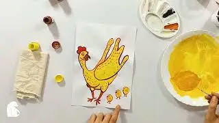 H for Hen! | Art for Kids | How To Make a Handprinted Hen for Kids - Design Yogi Kids