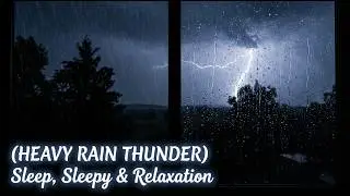 Rain Sounds Put You into Deep Sleep Easily | Heavy Rain Pouring on Tin House Roof & Strong Thunder