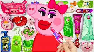 💄Сделай сам из бумаги💄 Распаковка ASMR с милой Свинкой Пеппой: уход за кожей + макияж + ногти 🎀 Р...