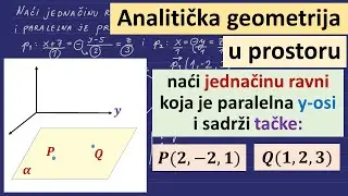 Jednačina ravni koja je paralelna y-osi i sadrži dve tačke - Analitička geometrija u prostoru