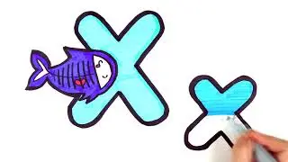 [Learn the ABCs] X and x | X-ray Tetra | Learn colors and Alphabet for kids