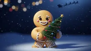 Precious Gingerbread Man Awaits Christmas | Fireplace Holiday Soft Music