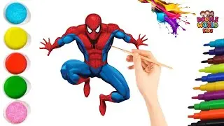 How to Draw Spider-Man 🕷️ Best Action Pose | Easy Superhero Drawing for Kids | Learn with Fun